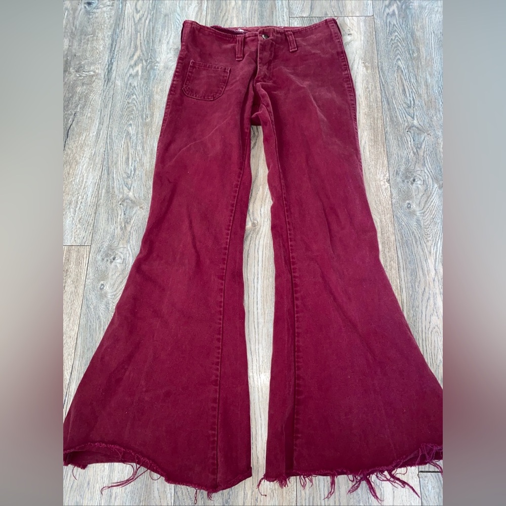 Women’s Flared Corduroy Pants - Burgundy